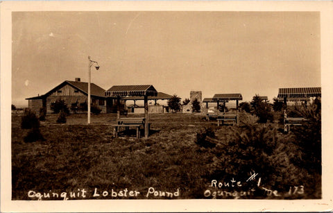 ME, OGUNQUIT - Lobster Pound on Route #1 - 1935 RPPC postcard - 501121
