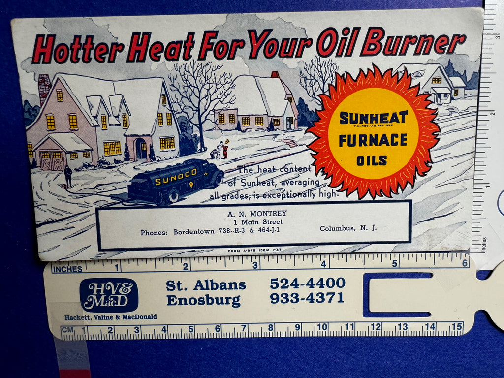 NJ, COLUMBUS - Sunoco and A N Montrey advertising blotter - 505044