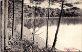 MA, West Mansfield - Greenwood Lake, shoreline - 1935 postcard - 606145