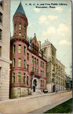 MA, Worcester - YMCA and Free Public Library postcard - 606160