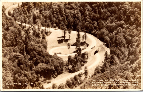 TN, GATLINBURG - Chimney tops view of the loop - RPPC postcard - 606161
