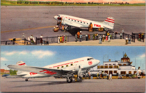 Plane postcard - Airport between McKeesport & Pittsburgh, PA - 700193