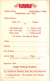 NY, POUGHKEEPSIE - Poughkeepsie Inn advertising card postcard - 800640
