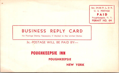 NY, POUGHKEEPSIE - Poughkeepsie Inn advertising card postcard - 800640