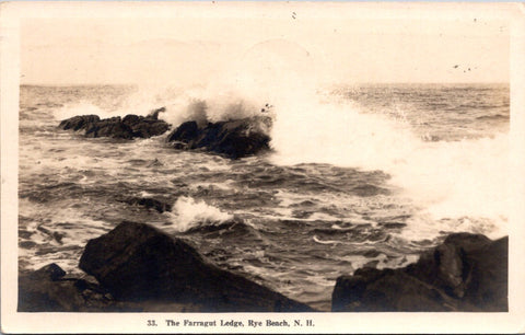NH, RYE BEACH - Farragut Ledge RPPC postcard - A04064