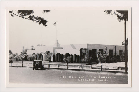 CA, OCEANSIDE - City hall, Public Library - about 1939 to 1950 RPPC - A05156