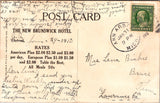 MI, DETROIT - New Brunswick Hotel dining room with rates postcard - A06157
