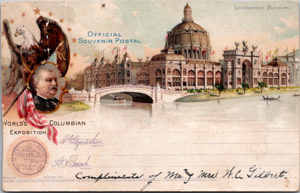 IL, CHICAGO - World Columbian Exposition - Government bldg, Glover Cleveland - A