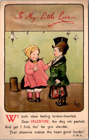 Valentine postcard - To My Little Love - kids as adults - A06468