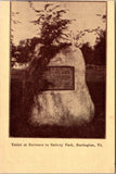 VT, BURLINGTON - Champlain Tercentennial 1909 - Battery Park Entrance Tablet pos