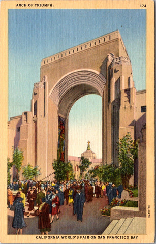 CA, San Francisco - Worlds Fair Arch of Triumph postcard - A06798
