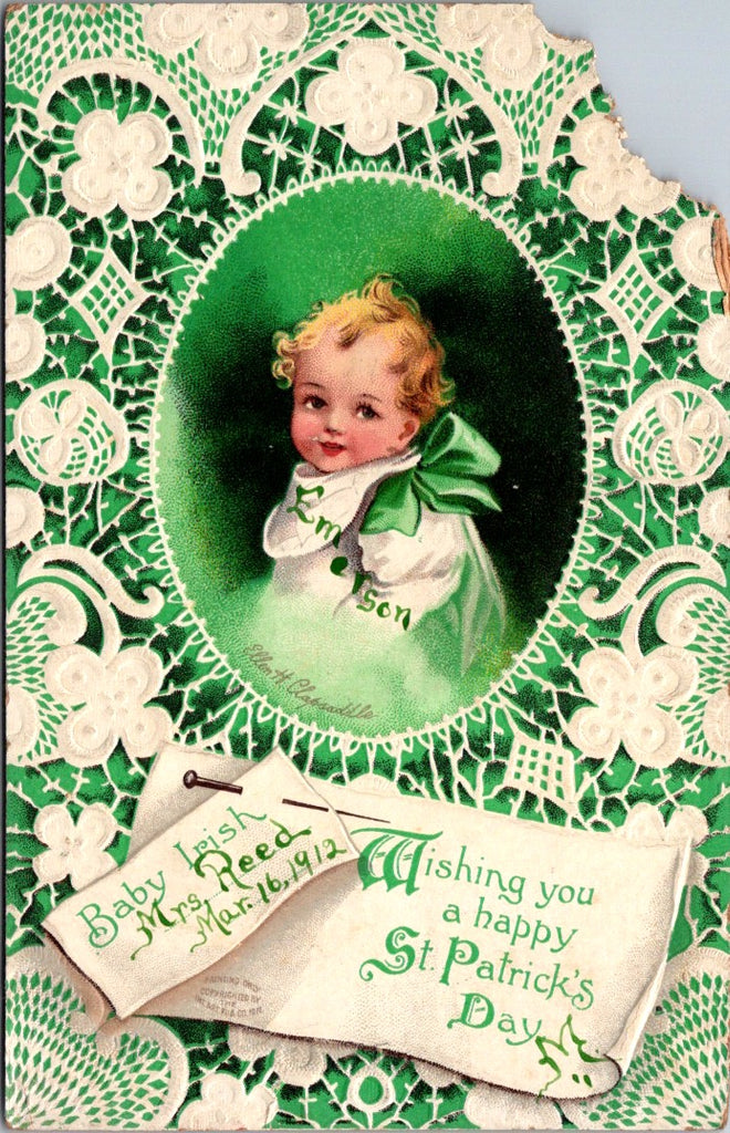 St Patrick - St Patricks Day - Baby Irish - Clapsaddle postcard - A06956