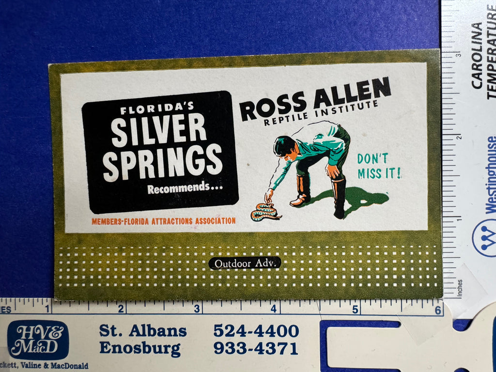 FL, Silver Springs - Ross Allen Reptile Institute advertising blotter - A07006