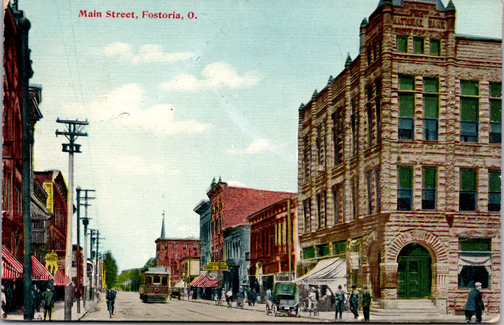 OH, FOSTORIA - Main St - DENTIST sign of tooth w/3 roots, M F Mahoney? - A07136