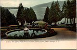 NY, LAKE GEORGE - Fort William Henry Hotel (new) Fountain, Lake postcard A07161