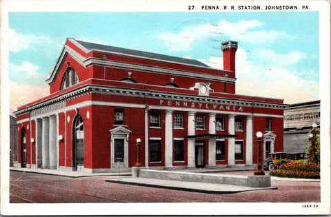 PA, Johnstown - Penn RR Station - 1936 postcard - A12039