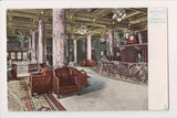 NY, BUFFALO - Lafayette Hotel Lobby, people, counter etc postcard - A12225