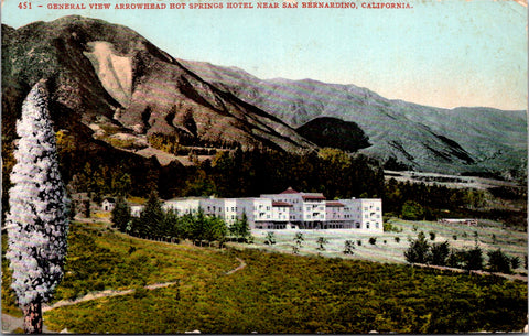 CA, San Bernardino - Arrowhead Hot Springs Hotel - 1908 postcard - A12320