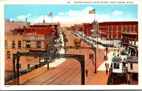 MI, Port Huron - Huron Ave, E J Schoolcraft Real Estate sign postcard - A12501