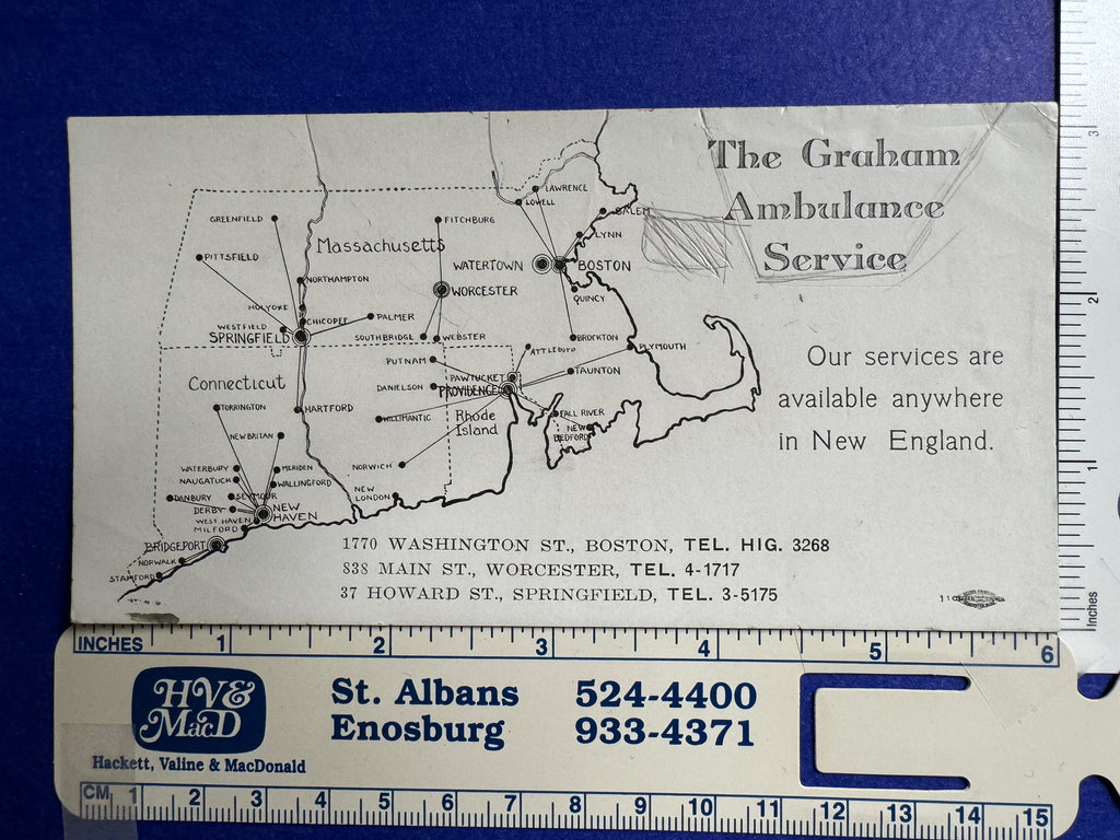 MA - GRAHAM Ambulance Service -  advertising blotter - A12525