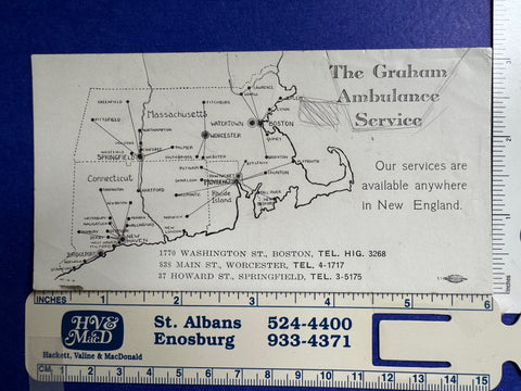 MA - GRAHAM Ambulance Service -  advertising blotter - A12525