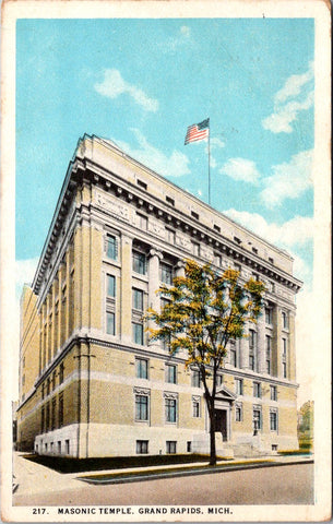 MI, GRAND RAPIDS - Masonic Temple - 1923 postcard - A17086