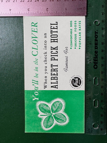 Misc - ALBERT PICK HOTEL - advertising blotter - A17107