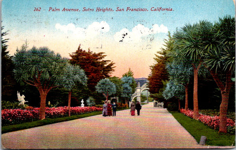 CA, SAN FRANCISCO - Sutro Heights, statues, arch etc - Palm Avenue postcard - A1