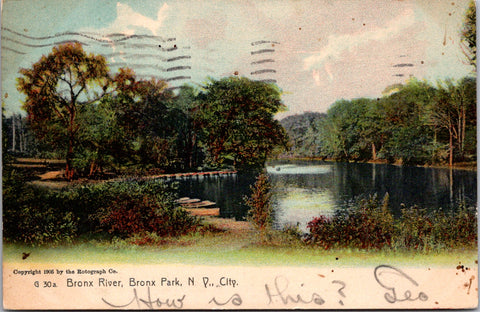 NY, NEW YORK CITY - Bronx Park, River scene - Rotograph postcard - A17386