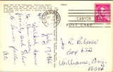 WY, YELLOWSTONE - Upper Falls, people on landing, Yellowstone Park postcard - A17443