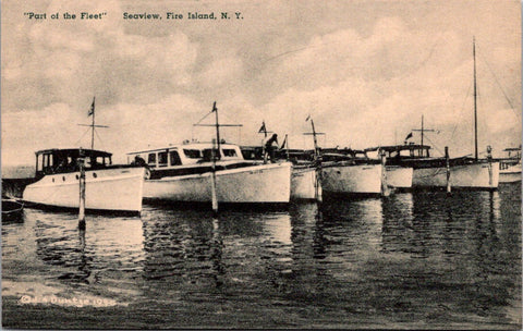 NY, FIRE ISLAND - part of the fleet - Geo W Stretch publ vintage postcard - A19175