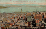 CA, SAN FRANCISCO - Bird Eye view from Nob Hill w/signs postcard - A19327