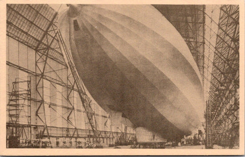 Zeppelin postcard - Unidentified airship in a hanger close up - A19351