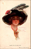 People - Female postcard - Pretty Woman, large hat - Boileau - A19392