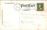 NY, HERKIMER - Public Library, wrought iron fence postcard - A19440