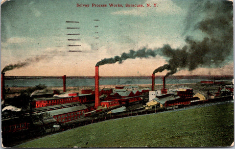 NY, Syracuse - Solvay Process Works and area buildings, BEV postcard - A19454