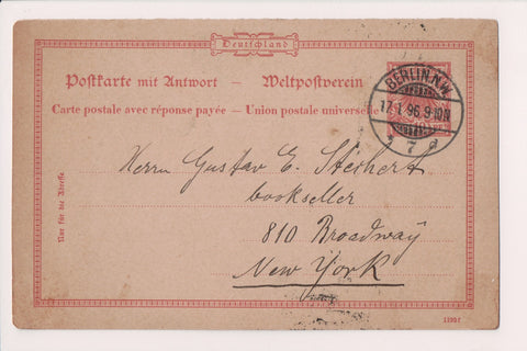 Foreign postcard - BERLIN NW, Germany old 1896 Post Card - A19601