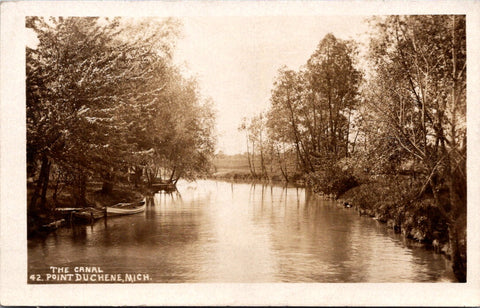 MI, POINT DUCHENE - The Canal RPPC postcard - B04028