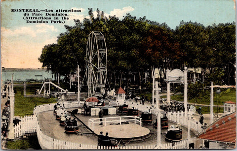 Canada - MONTREAL, PQ - Dominion Park rides, ferris wheel - 1919 postcard - B042