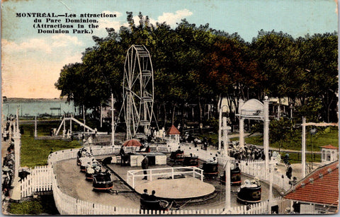 Canada - Montreal, PQ - Dominion Park rides, ferris wheel - 1919 postcard - B042