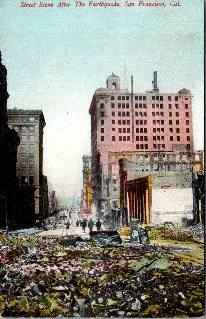 CA, SAN FRANCISCO - Street scene after earthquake, file cabinets in rubble - B04