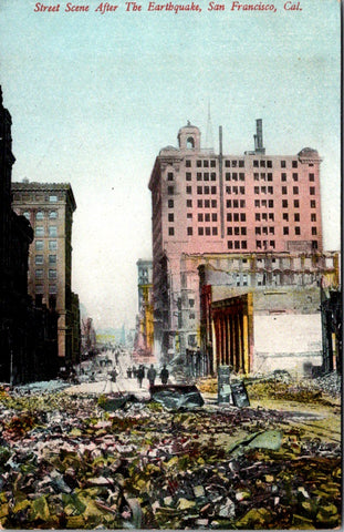 CA, SAN FRANCISCO - Street scene after earthquake, file cabinets in rubble - B04
