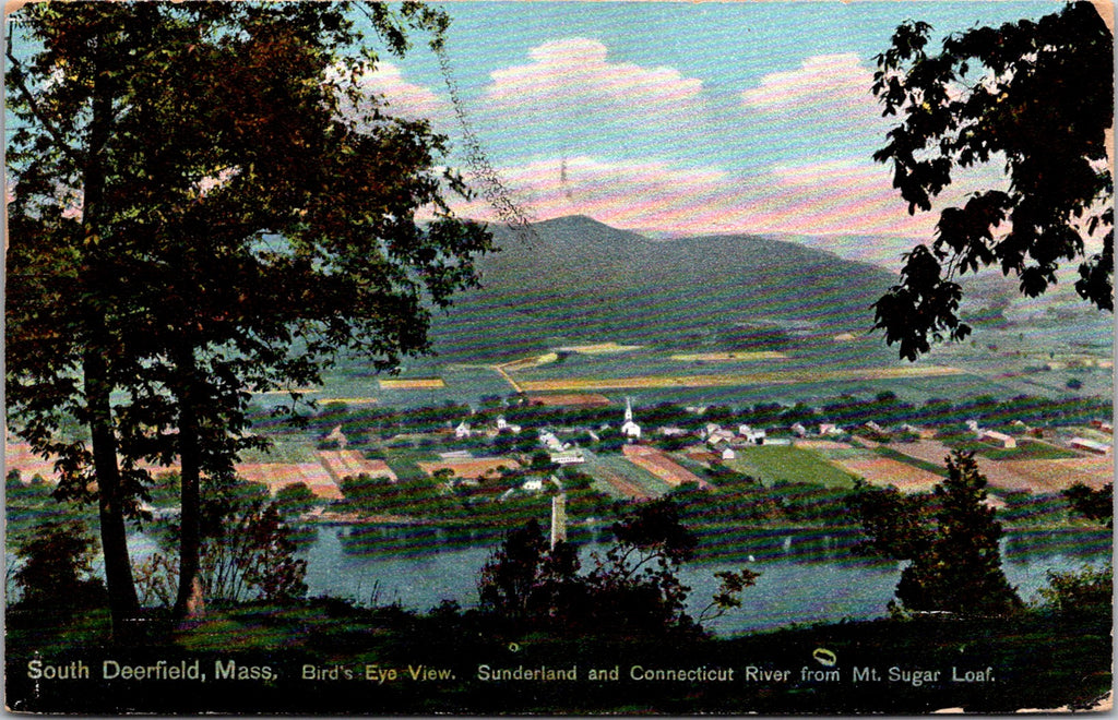 MA, SOUTH DEERFIELD - BEV river and town - 1910 postcard - B05071