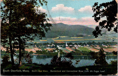MA, South Deerfield - BEV river and town - 1910 postcard - B05071
