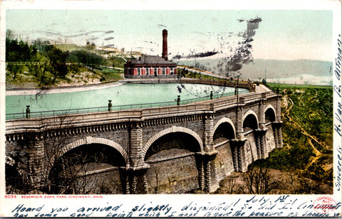 OH, Cincinnati - Eden Park Reservoir - Detroit Photographic postcard - B05082
