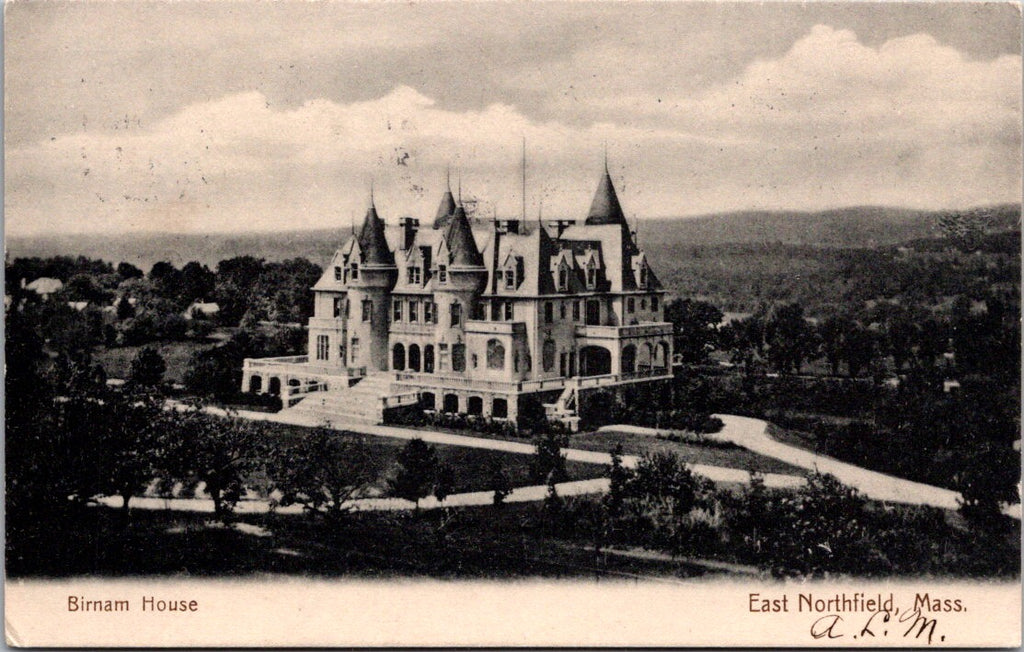 MA, East Northfield - Biram Hoiuse - Doremus cancel postcard - B05224