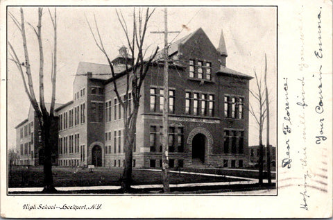 NY, LOCKPORT - High School - 1906 postcard - B06142