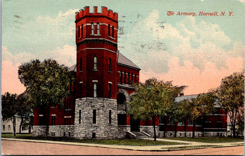 NY, Hornell - Armory - 1917 postcard - B06613