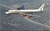 Plane postcard - UNITED Air Lines DC-8 close up postcard - B08115