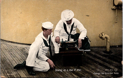 Military Men in uniform -  Navy guys, sewing machine -  B10001
